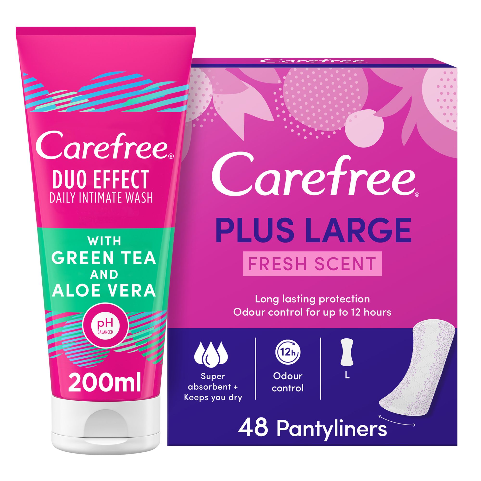 Buy Carefree Panty Liners, Plus Large, Fresh Scent, Pack of 48